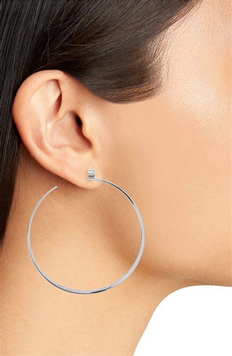 michael kors post back hoop earrings|Michael Kors large hoop earrings.